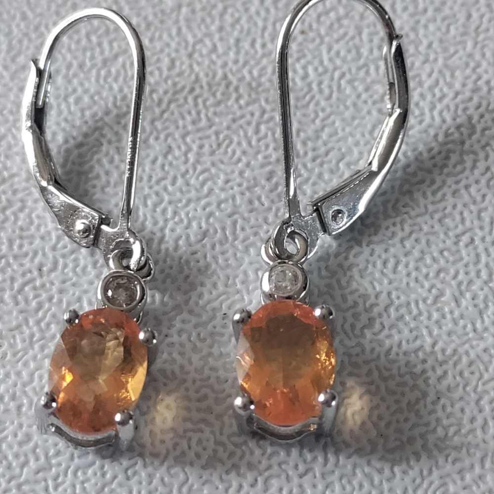 Mexican fire opal Leverback Earrings